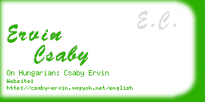 ervin csaby business card